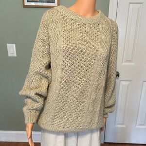 Relaxed Crewneck Knit Sweater in Oatmeal No brand tag. Heavy. Good quality.